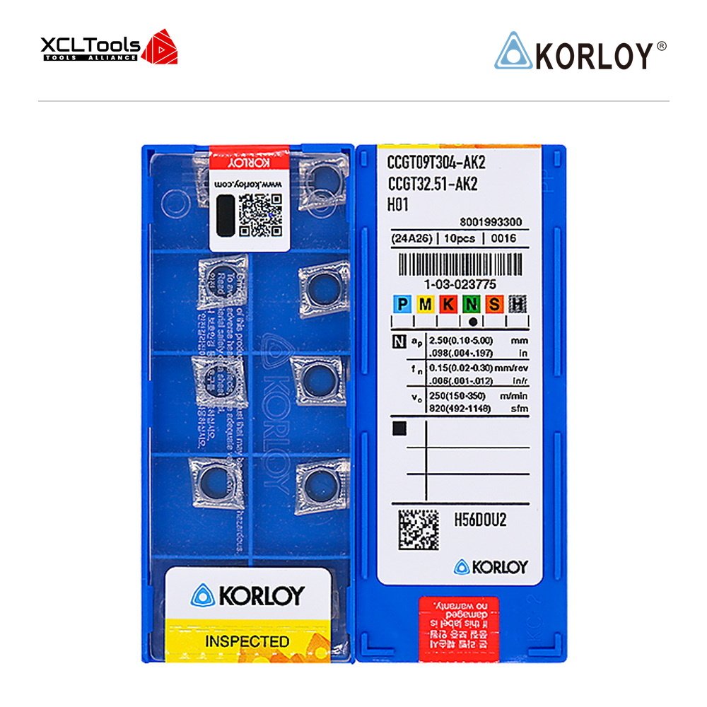Korloy CCGT09T304-AK2 H01 CNC Cutting Insert - XCLTOOLS Korloy CCGT09T304-AK2 H01 CNC Cutting Insert - XCLTOOLS