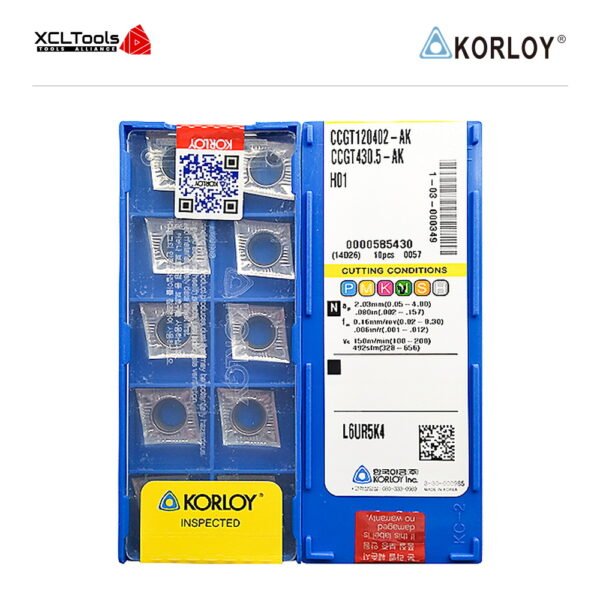 Korloy CCGT120402-AK H01 CNC Cutting Insert - XCLTOOLS