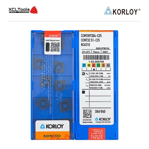 Korloy CCMT09T304-C25 NC6310 CNC Cutting Insert - XCLTOOLS