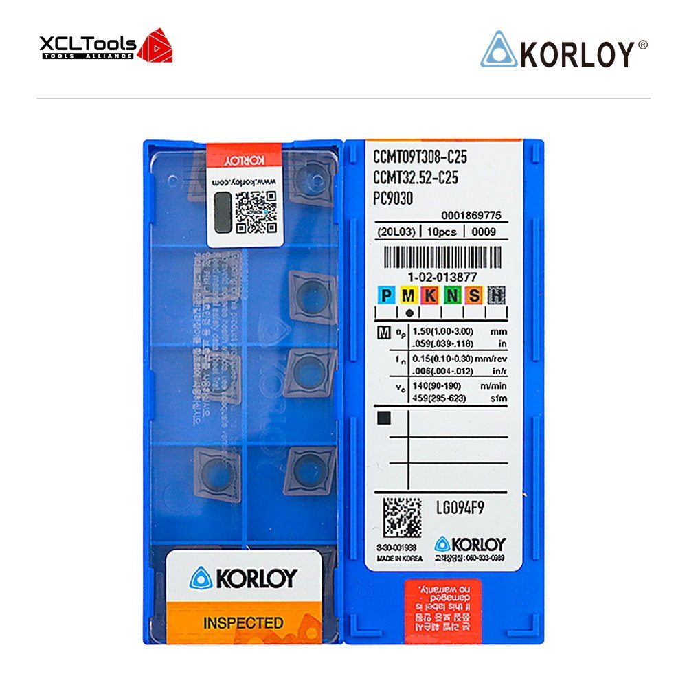 Korloy CCMT09T308-C25 PC9030 CNC Cutting Insert - XCLTOOLS Korloy CCMT09T308-C25 PC9030 CNC Cutting Insert - XCLTOOLS