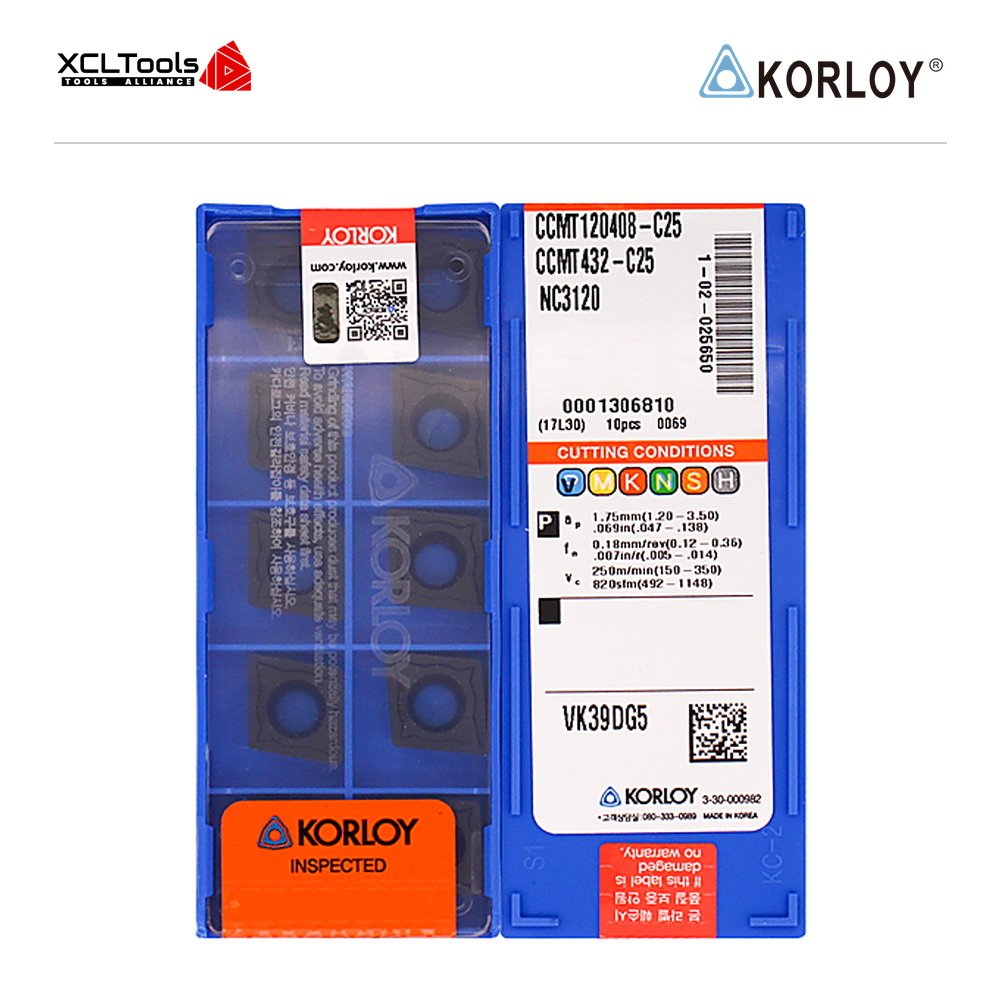 Korloy CCMT120408-C25 NC3120 CNC Cutting Insert - XCLTOOLS Korloy CCMT120408-C25 NC3120 CNC Cutting Insert - XCLTOOLS