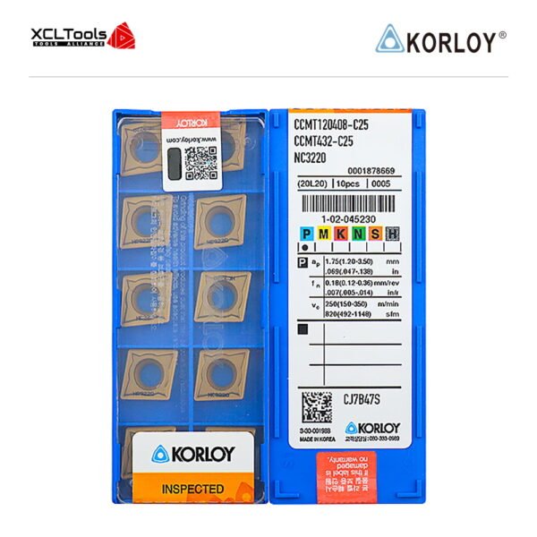 Korloy CCMT120408-C25 NC3220 CNC Cutting Insert - XCLTOOLS