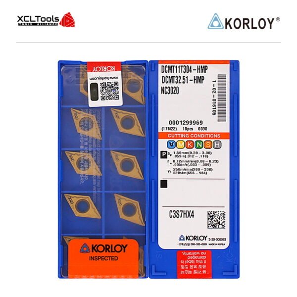Korloy DCMT11T304-HMP NC3020 CNC Cutting Insert - XCLTOOLS