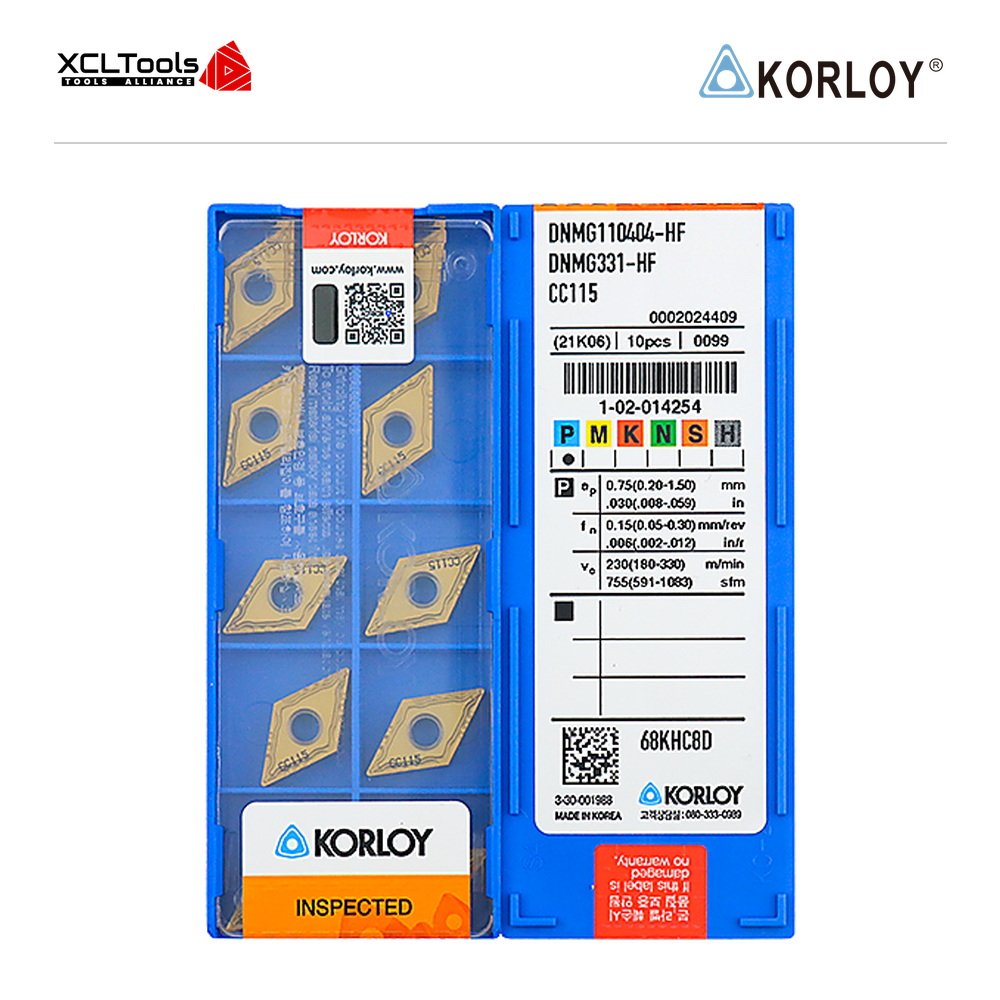 Korloy DNMG110404-HF CC115 CNC Cutting Insert - XCLTOOLS Korloy DNMG110404-HF CC115 CNC Cutting Insert - XCLTOOLS