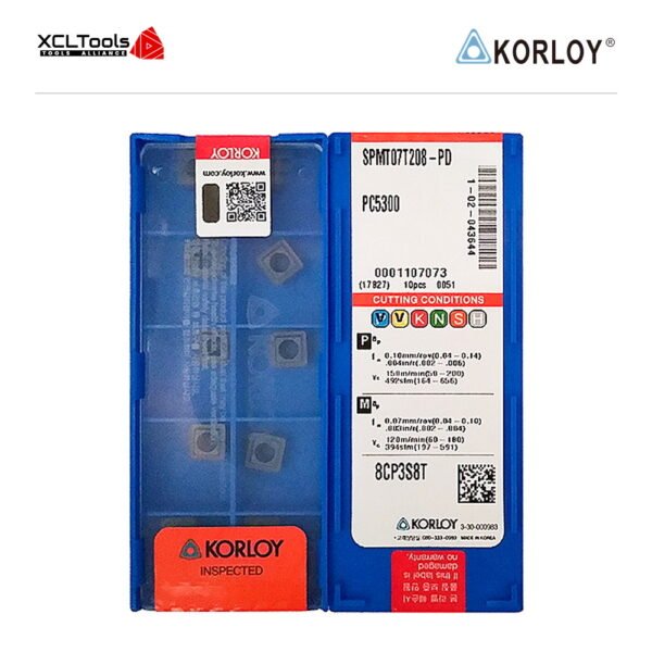 Korloy SPMT07T208-PD PC5300 CNC Cutting Insert - XCLTOOLS