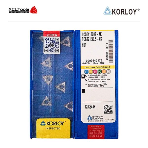 Korloy TCGT110202-AK H01 CNC Cutting Insert - XCLTOOLS