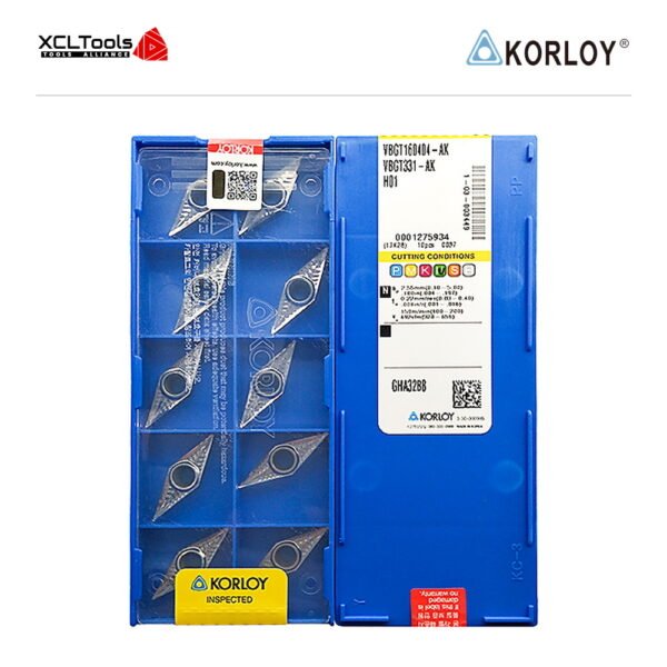 Korloy VBGT160404-AK H01 CNC Cutting Insert - XCLTOOLS