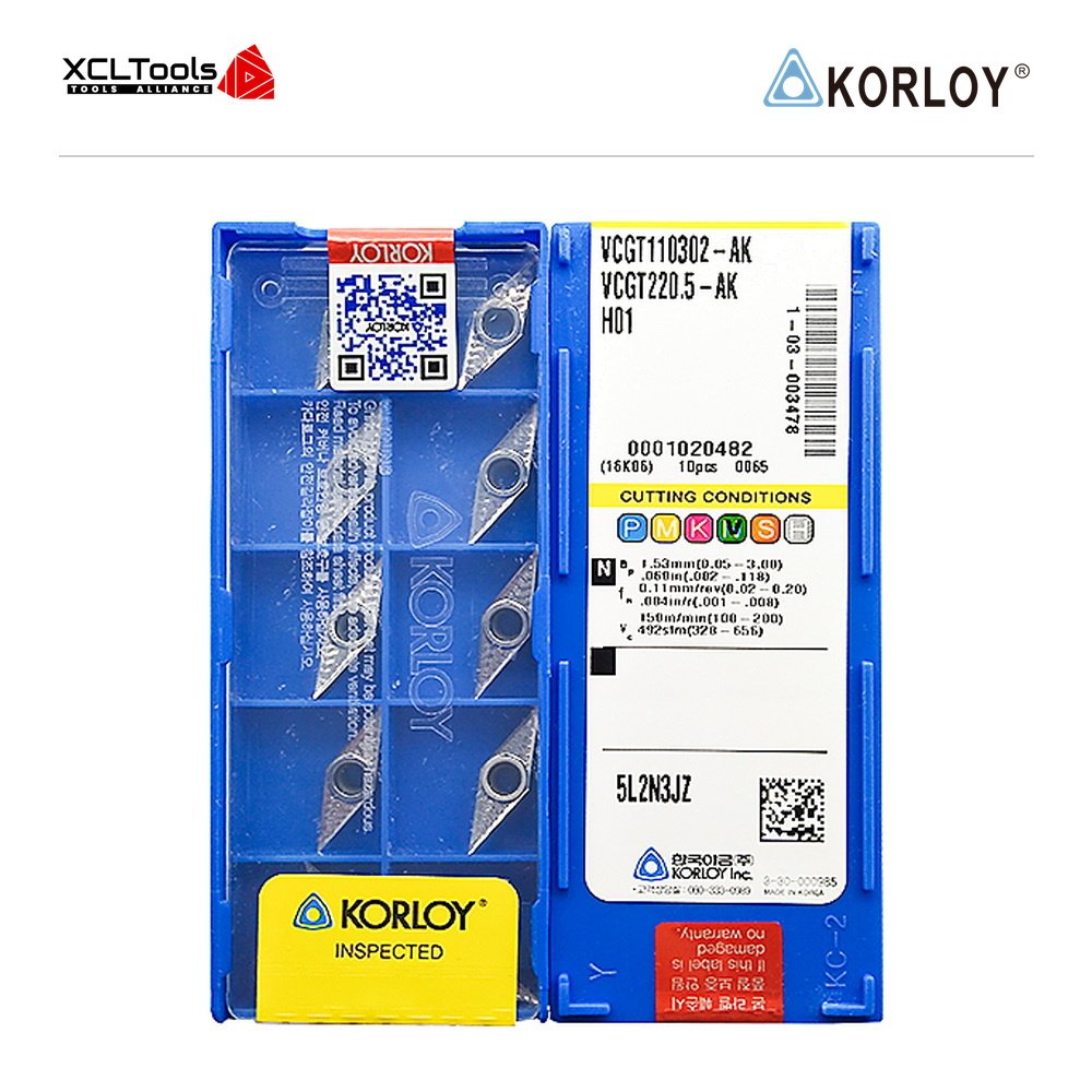 Korloy VCGT110302-AK H01 CNC Cutting Insert - XCLTOOLS Korloy VCGT110302-AK H01 CNC Cutting Insert - XCLTOOLS