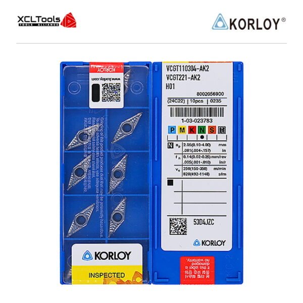Korloy VCGT110304-AK2 H01 CNC Cutting Insert - XCLTOOLS