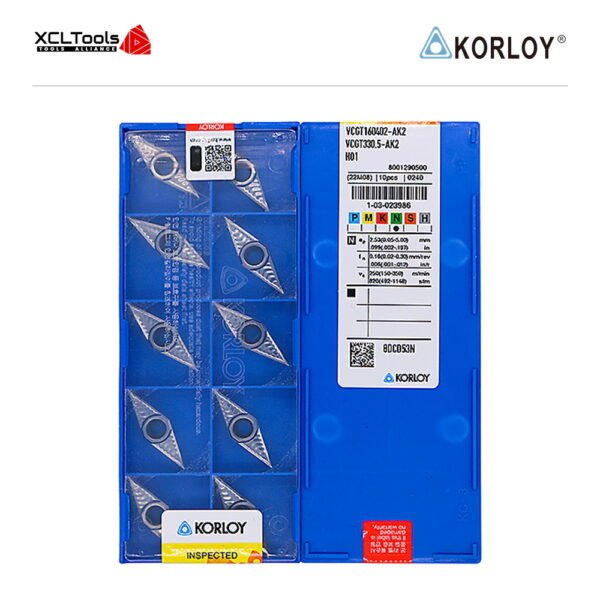 Korloy VCGT160402-AK2 H01 CNC Cutting Insert - XCLTOOLS