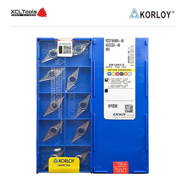 Korloy VCGT160404-AK H01 CNC Cutting Insert - XCLTOOLS