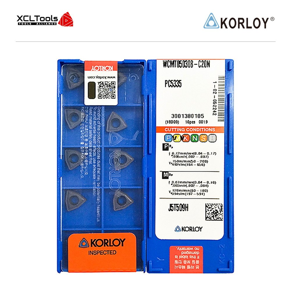 Korloy WCMT050308-C20N PC5335 CNC Cutting Insert - XCLTOOLS Korloy WCMT050308-C20N PC5335 CNC Cutting Insert - XCLTOOLS