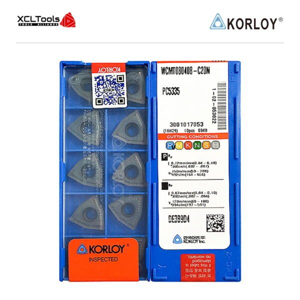 Korloy WCMT080408-C20N PC5335 CNC Cutting Insert - XCLTOOLS
